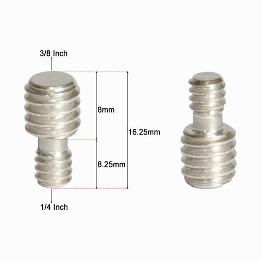 Male 3/8" - Male 1/4" Tripod Inch Adapter Screw Metal CS081