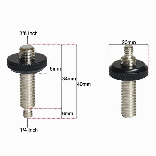 1/4 to 3/8 Male to Male Screw Adapter Kit with Adjustable Nut Screw CS082