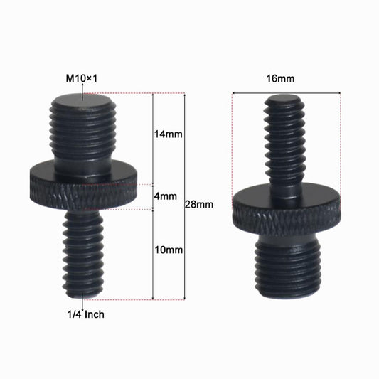 Male 1/4" - Male M10x1 Tripod Inch Adapter Screw Aluminum CS083