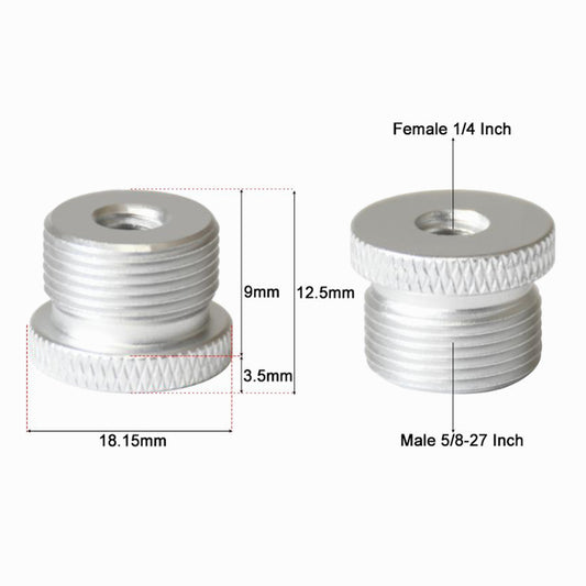 Female 1/4" - Male 5/8"-27 Tripod Inch Adapter Screw Aluminum Collar CS097