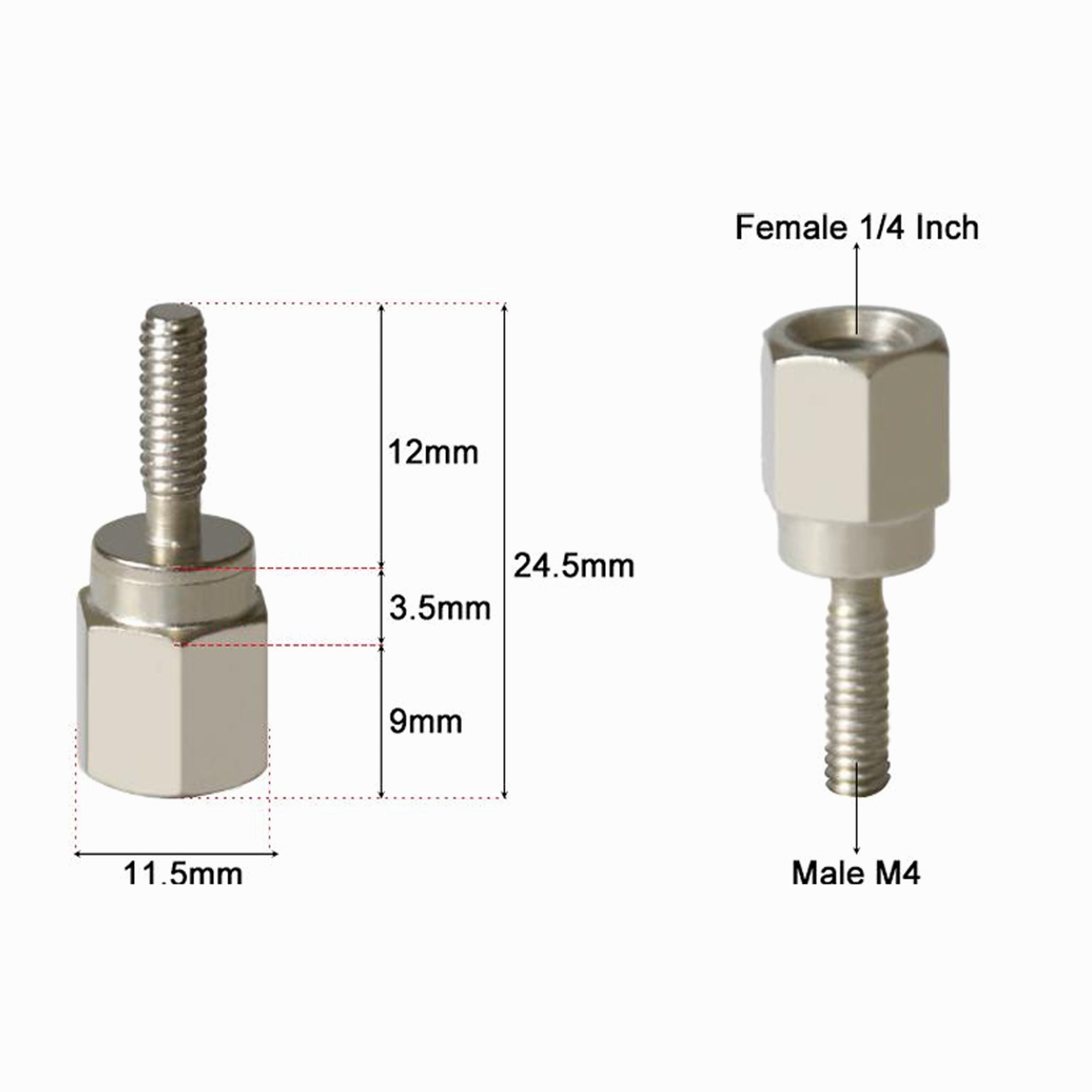 Tripod Adapter Screw Female 1/4 Inch Male M4 Metal CS098