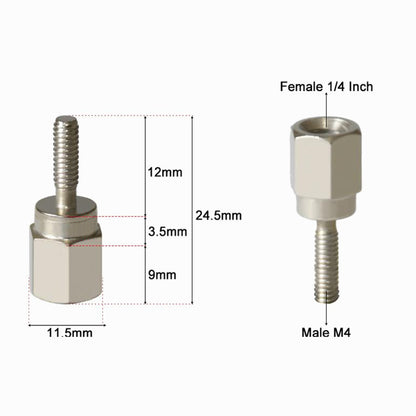 Tripod Adapter Screw Female 1/4 Inch Male M4 Metal CS098