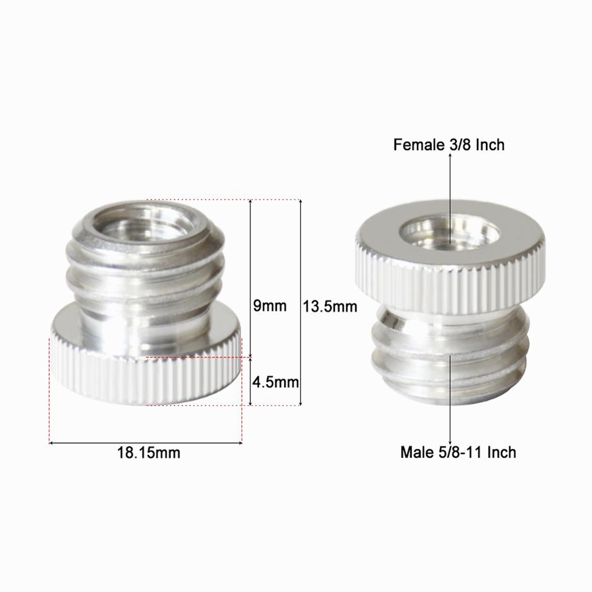 Female 3/8" - Male 5/8" Screw Adapter Aluminum CS105