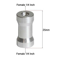 Female 1/4" - Female 1/4" Tripod Inch Adapter Screw Aluminum CS141