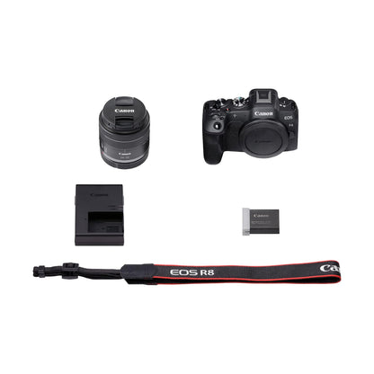 Canon EOS R8 Mirrorless Camera with RF 24-50mm f/4.5-6.3 is STM Lens, Black
