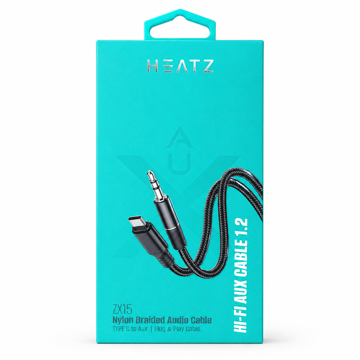 HEATZ ZX15 NYLON BRAIDED AUDIO CABLE LIGHTNING TO AUX