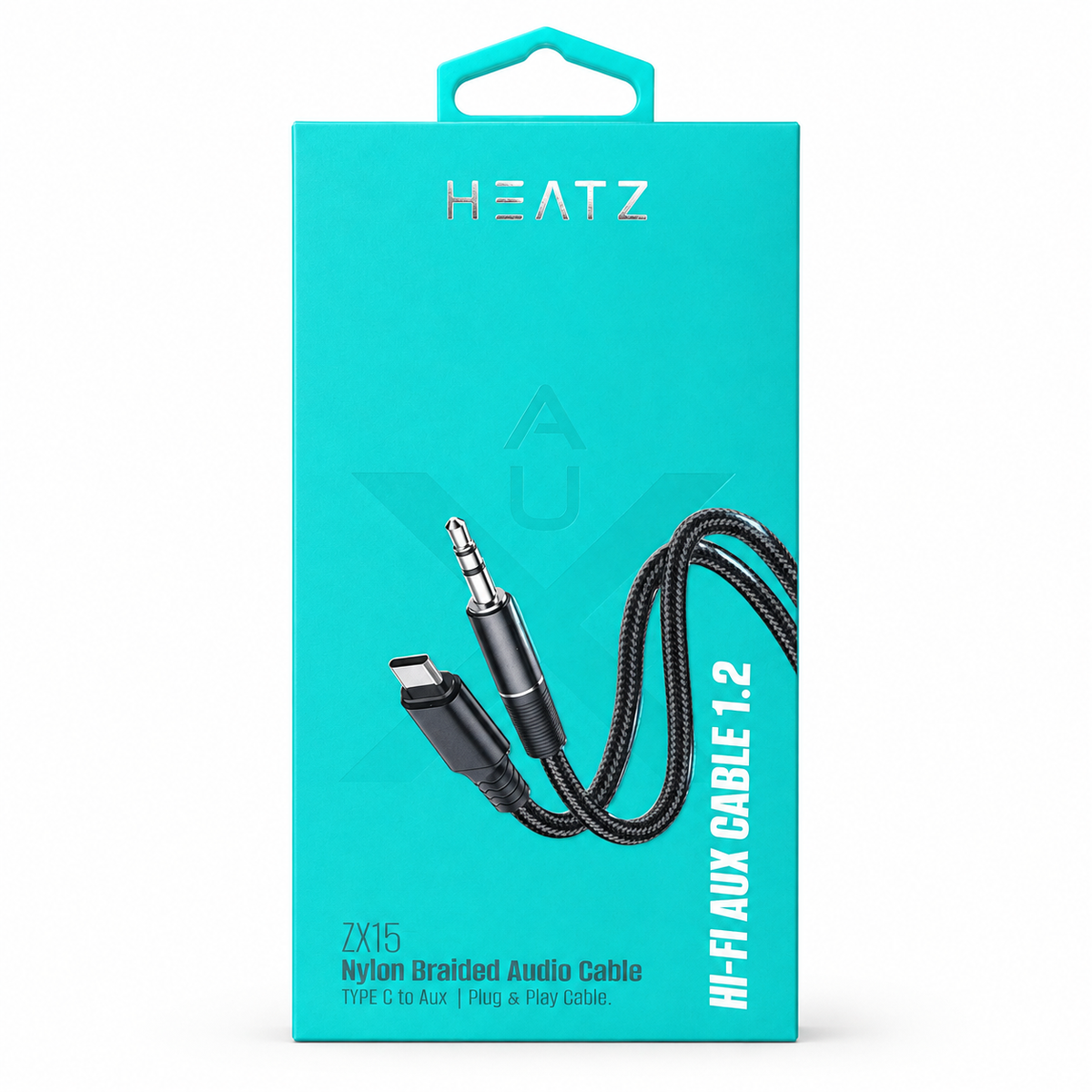 HEATZ ZX15 NYLON BRAIDED AUDIO CABLE LIGHTNING TO AUX