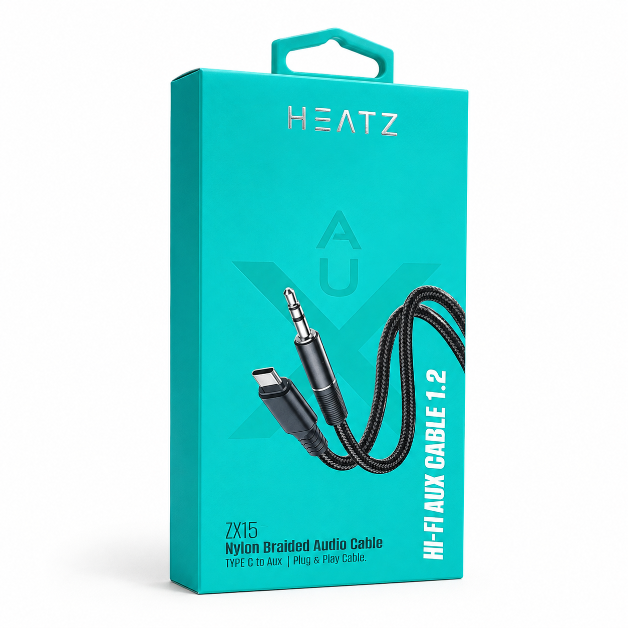 HEATZ ZX15 NYLON BRAIDED AUDIO CABLE LIGHTNING TO AUX