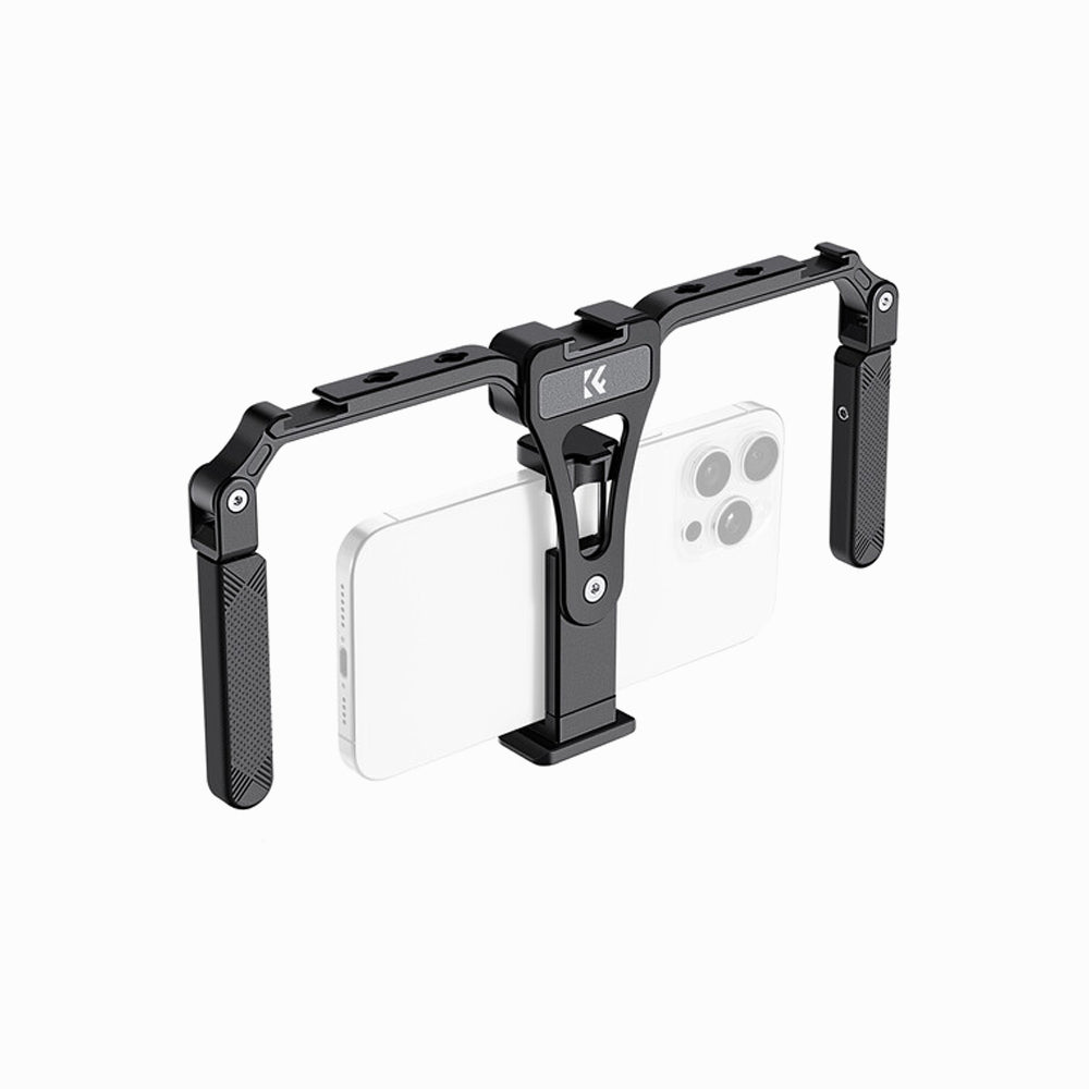 K&F Concept Smartphone Video Rig with Dual Handles, Foldable Aluminum Video Stabilizer Phone Video Rig (KF31.092)