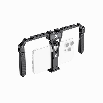K&F Concept Smartphone Video Rig with Dual Handles, Foldable Aluminum Video Stabilizer Phone Video Rig (KF31.092)