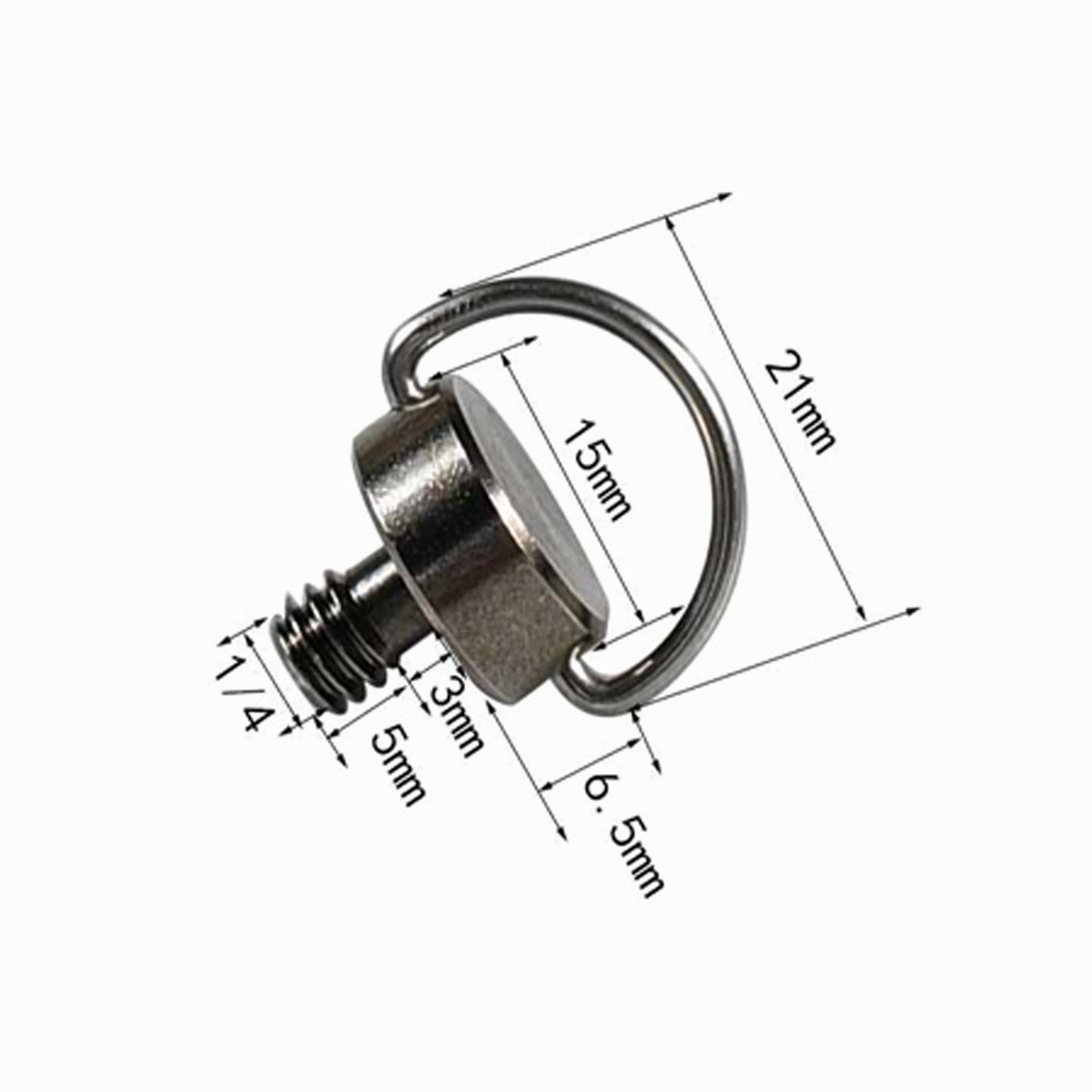 1/4 Inch 20 Thread D Ring Camera Tripod Quick Release Plate Mount DS001