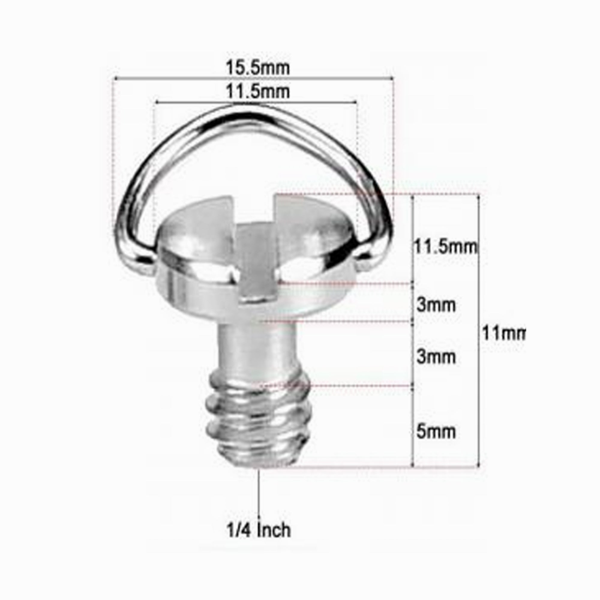 1/4 Inch 20 Thread D Ring Camera Tripod Quick Release Plate Mount Adapter DS005
