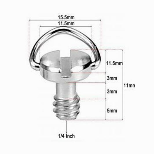 1/4 Inch 20 Thread D Ring Camera Tripod Quick Release Plate Mount Adapter DS005