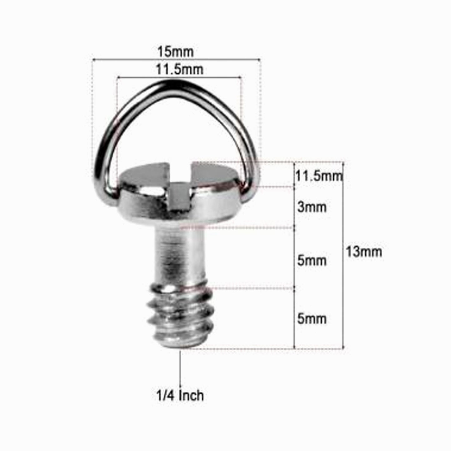 Camera Mounting Screw with D Shaft D-ring 1/4 Mounting Screw for Camera DS006