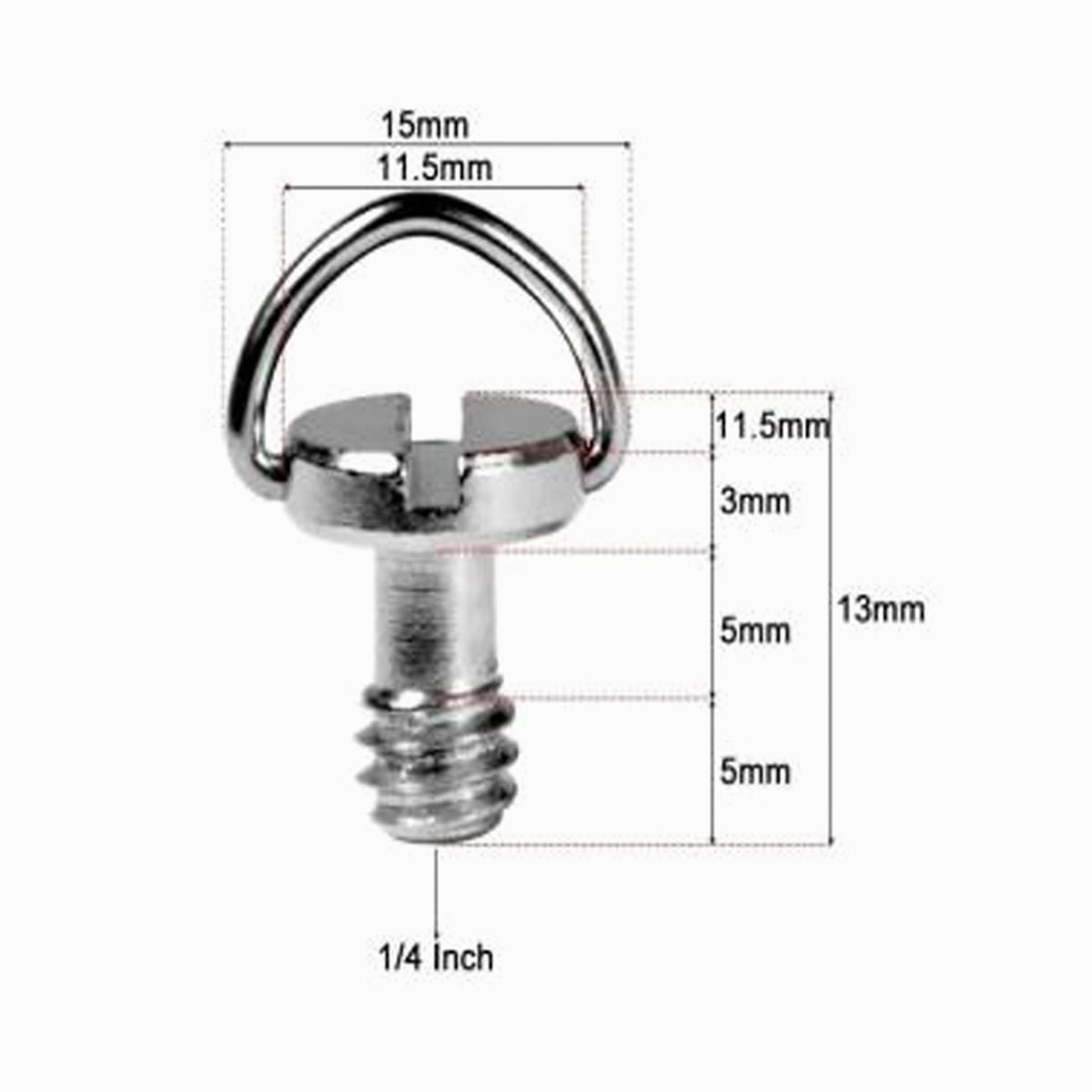 Camera Mounting Screw with D Shaft D-ring 1/4 Mounting Screw for Camera DS006