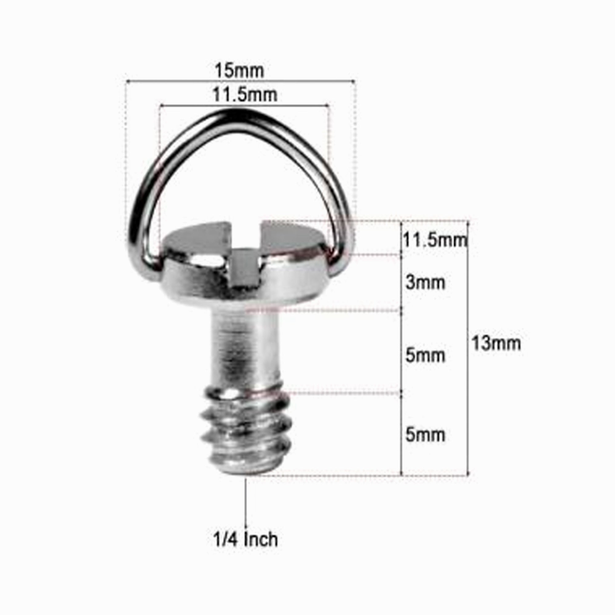 Camera Mounting Screw with D Shaft D-ring 1/4 Mounting Screw for Camera DS006
