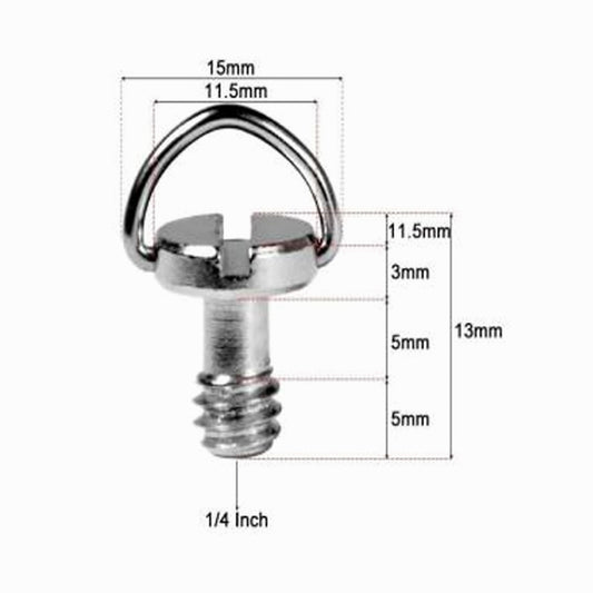 Camera Mounting Screw with D Shaft D-ring 1/4 Mounting Screw for Camera DS006