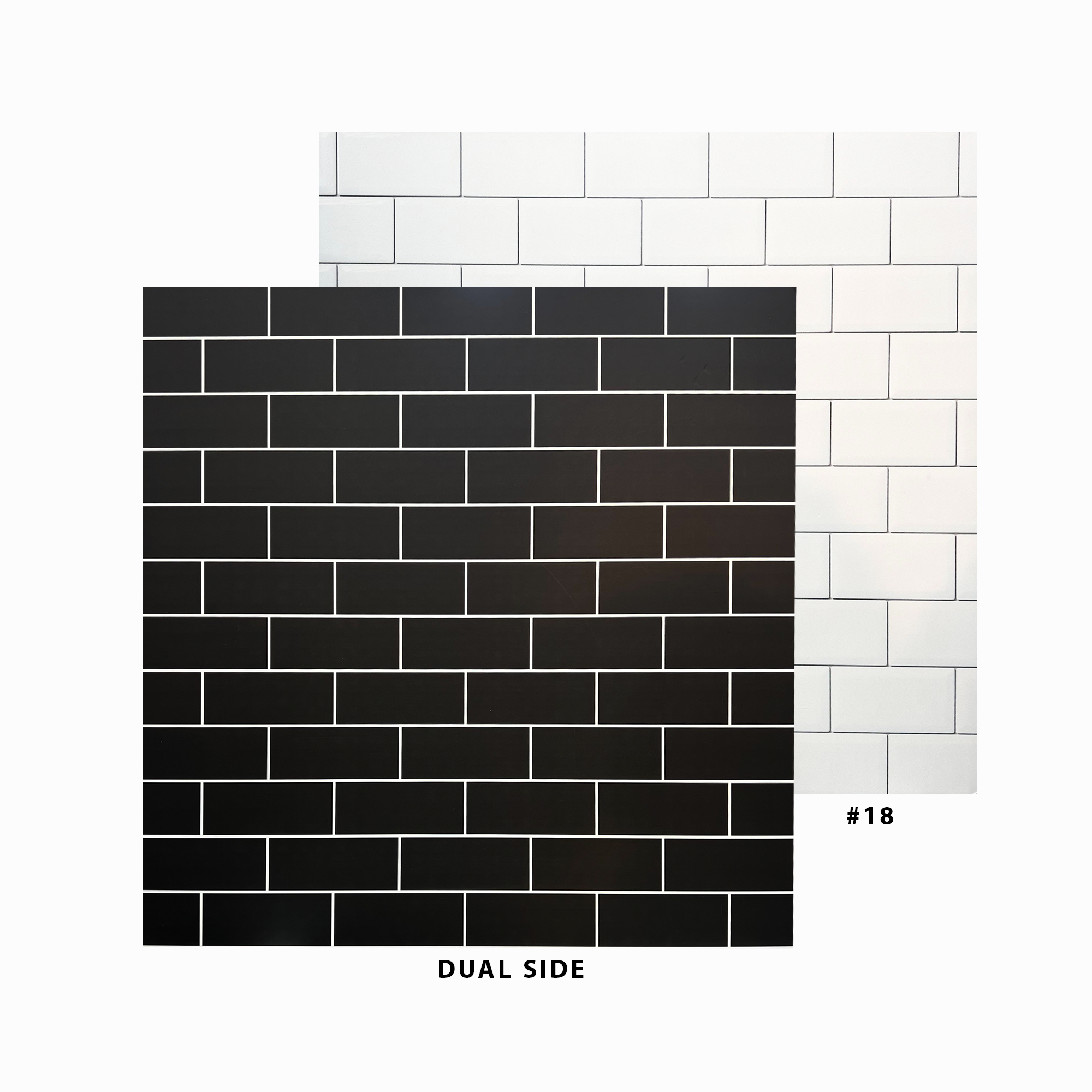 Double-Sided PVC 2 In 1 Photography Background Board, 60 x 60 cm Size #11 White/Black Brick