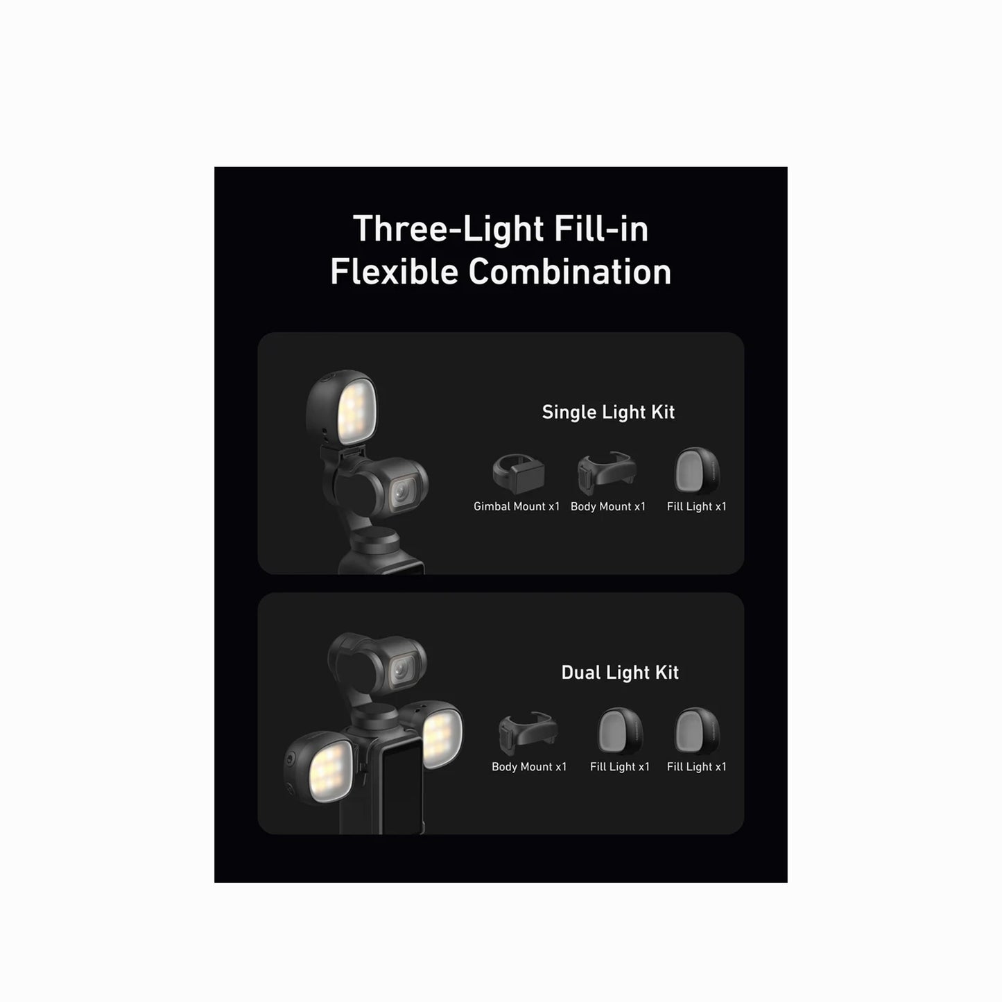 Telesin Dual Mini Fill Light Set for DJI Osmo Pocket 4/4P