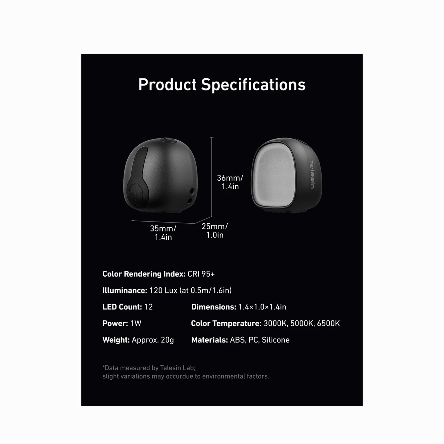 Telesin Dual Mini Fill Light Set for DJI Osmo Pocket 4/4P