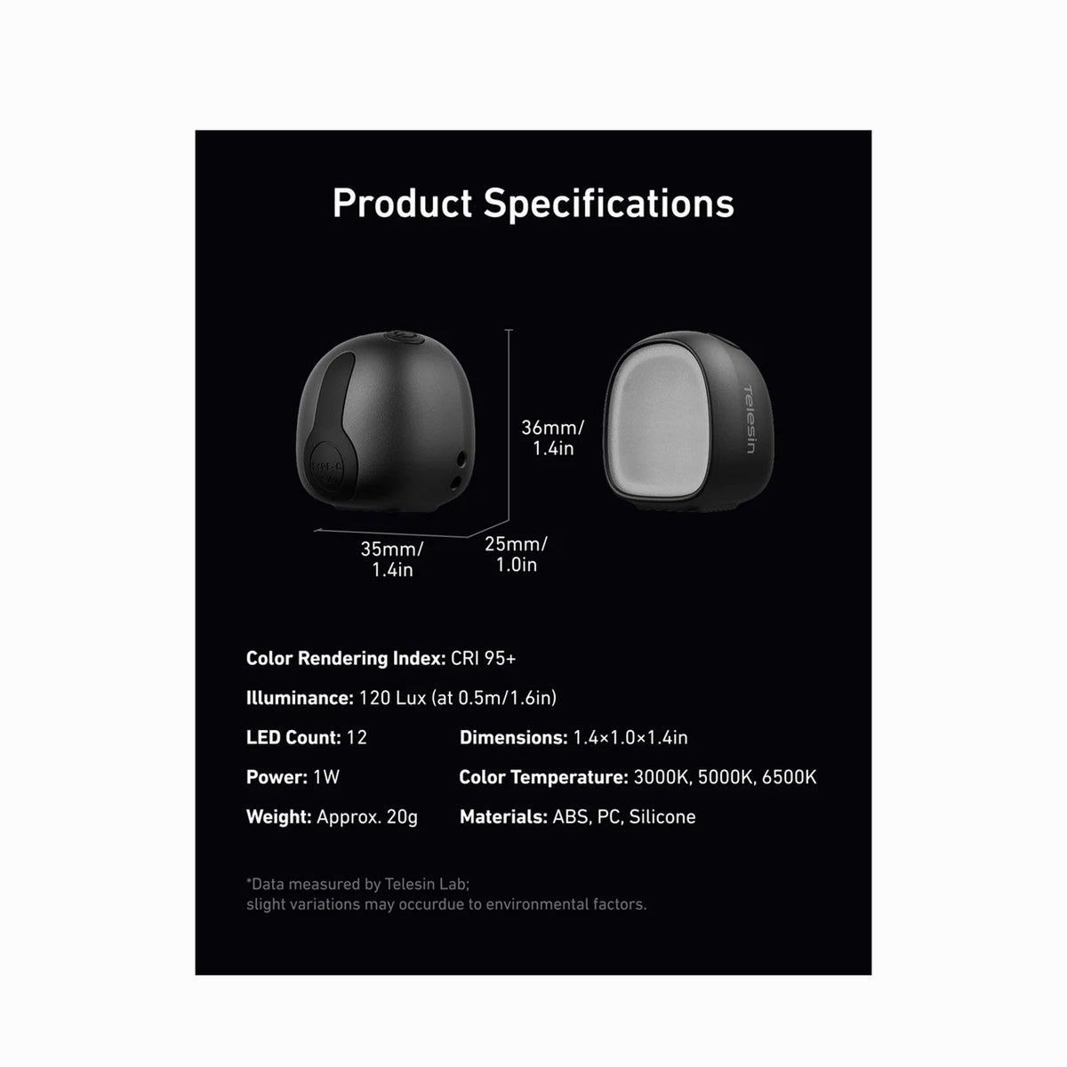 Telesin Dual Mini Fill Light Set for DJI Osmo Pocket 4/4P