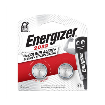 Energizer CR2032 3v Lithium Coin Battery Card 2 with 3-in-1 Child Shield