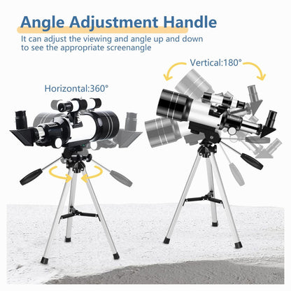 K&F Concept Children Solar Eclipse & Astronomical Telescope 70mm Aperture 300mm Focal Length, Portable Telescope with Tripod, Phone Holder & Bluetooth Remote Control (KF33.036)