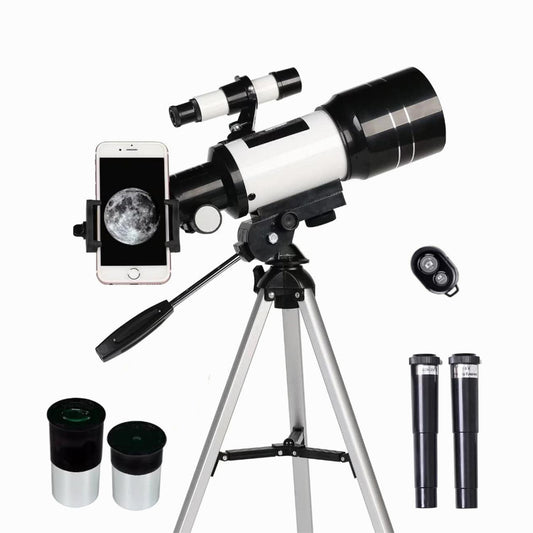 K&F Concept Children Solar Eclipse & Astronomical Telescope 70mm Aperture 300mm Focal Length, Portable Telescope with Tripod, Phone Holder & Bluetooth Remote Control (KF33.036)