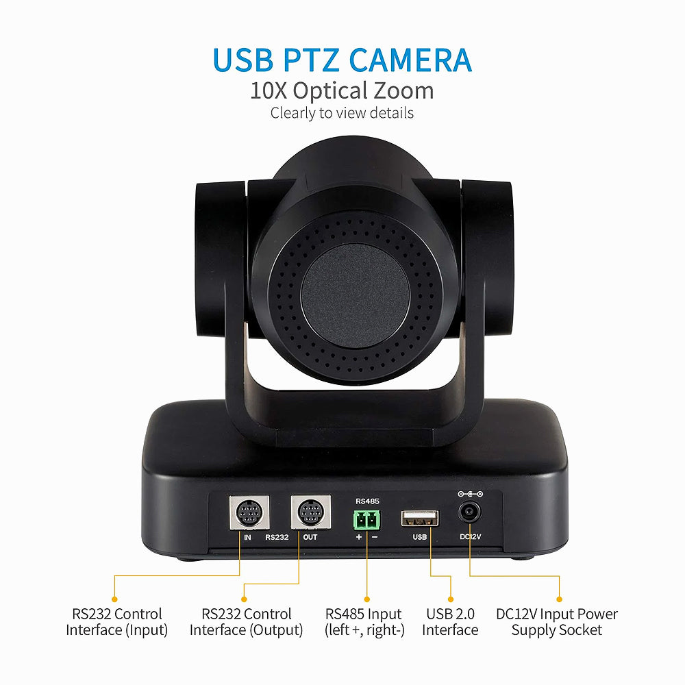 FEELWORLD USB10X Video Conference USB PTZ Camera 10X Optical Zoom Full HD 1080p