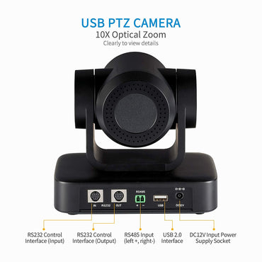 FEELWORLD USB10X Video Conference USB PTZ Camera 10X Optical Zoom Full HD 1080p