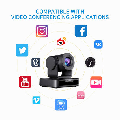 FEELWORLD USB10X Video Conference USB PTZ Camera 10X Optical Zoom Full HD 1080p