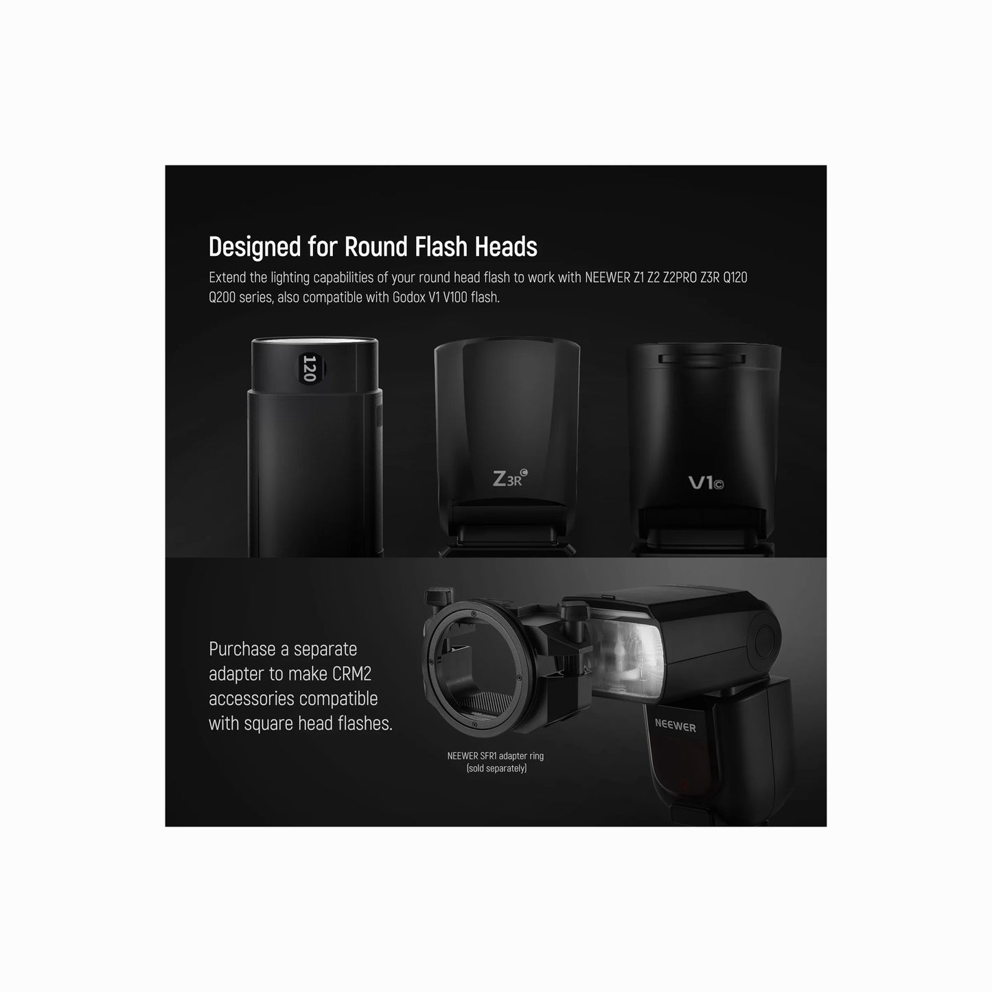 NEEWER CRM2 Magnetic Flash Modifier Kit for Round Head Speedlites