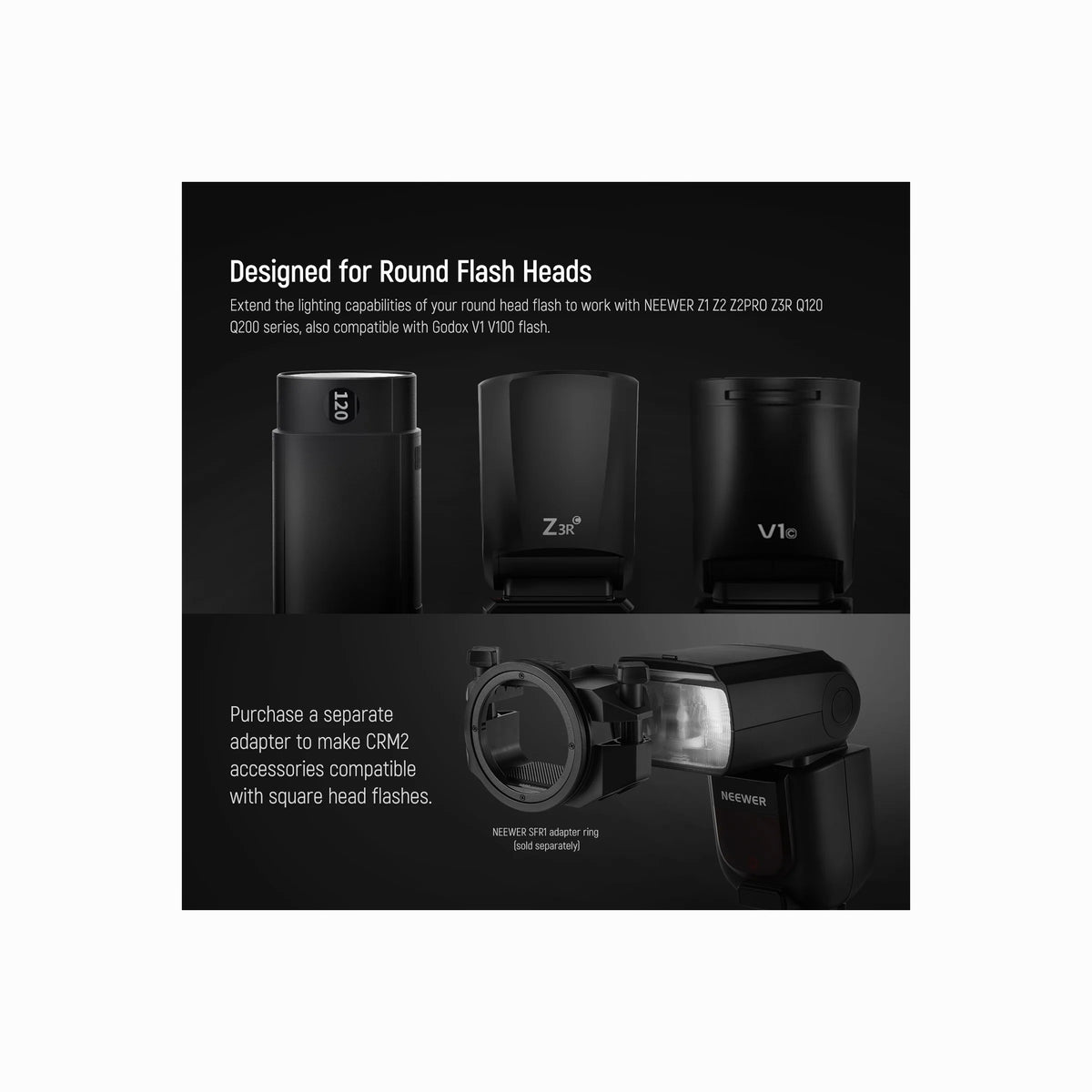 NEEWER CRM2 Magnetic Flash Modifier Kit for Round Head Speedlites