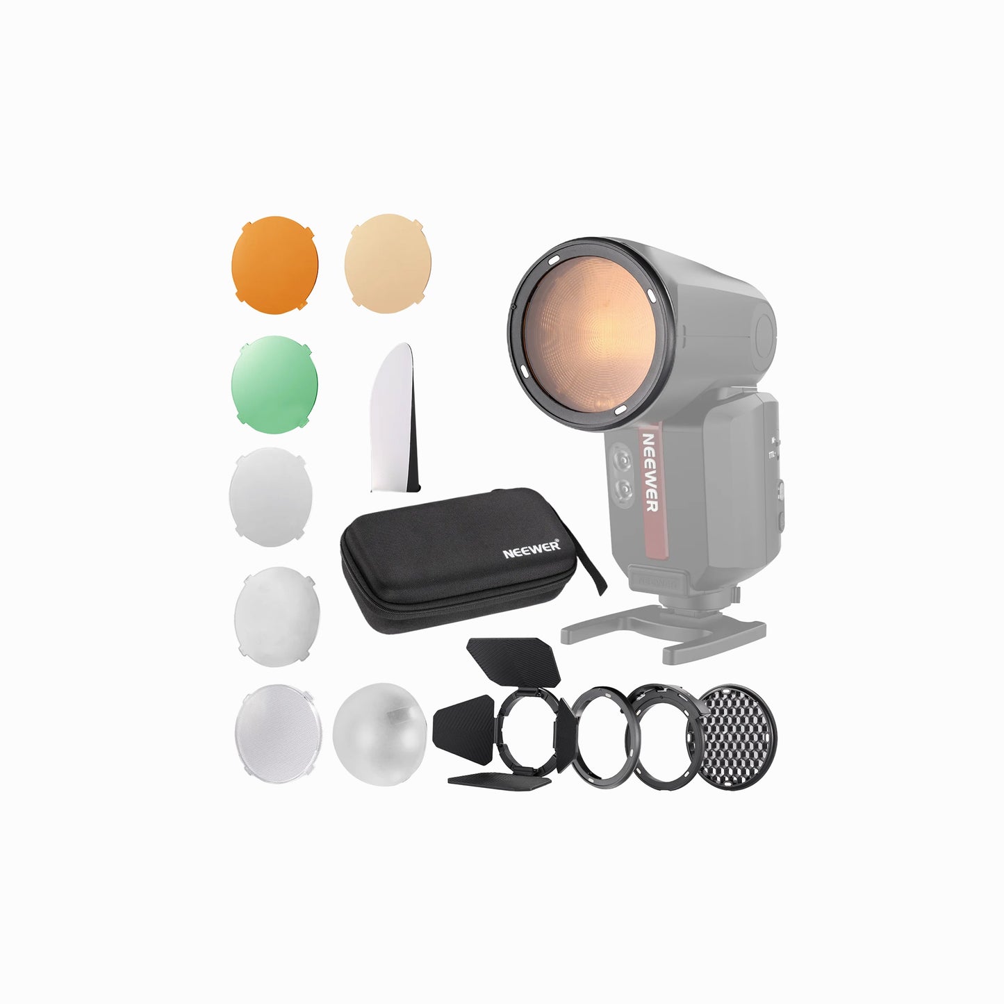 NEEWER CRM2 Magnetic Flash Modifier Kit for Round Head Speedlites