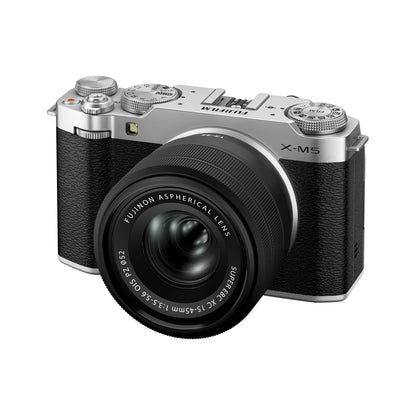 FUJIFILM X-M5 Mirrorless Camera with XC 15-45mm f/3.5-5.6 Lens (Silver)
