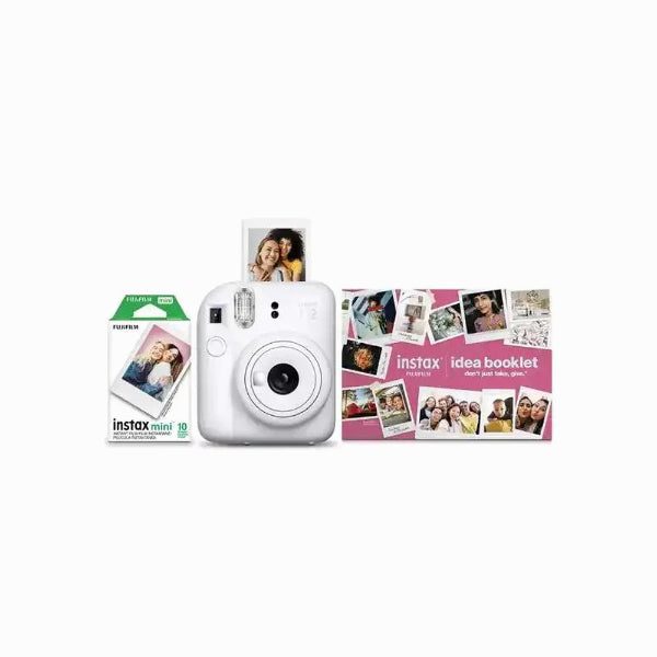 FUJI INSTAX MINI 12 BUNDLE WITH INSTAX FILM 10X -CLAY WHITE)