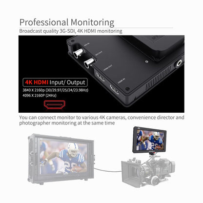 FeelWorld FW703 7INCH IPS 3G-SDI 4K HDMI On-Camera Monitor
