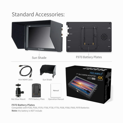 FeelWorld FW703 7INCH IPS 3G-SDI 4K HDMI On-Camera Monitor