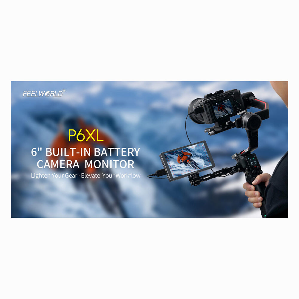FeelWorld P6XL 6INCH On-Camera Field Monitor with Built-In Battery