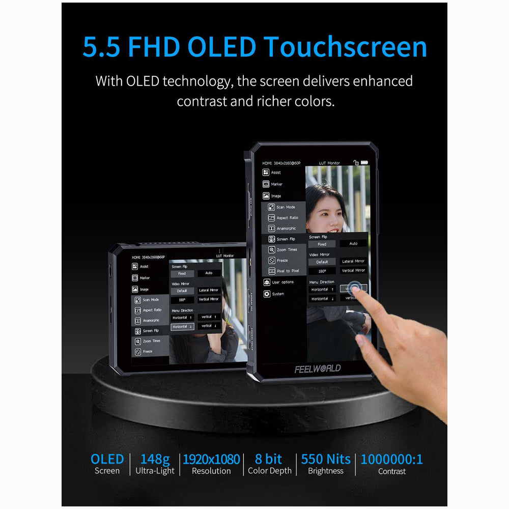 FeelWorld PS6 5.5INCH OLED Vertical On-Camera Monitor