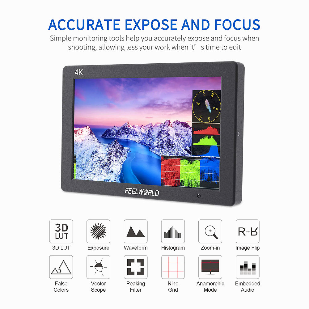 FeelWorld T7 Plus 7" IPS On-Camera Monitor with 3D LUT