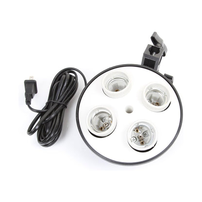 Four Socket Multi-Holder Studio Tricolor Light Bulb Lamp Head 4-in-1