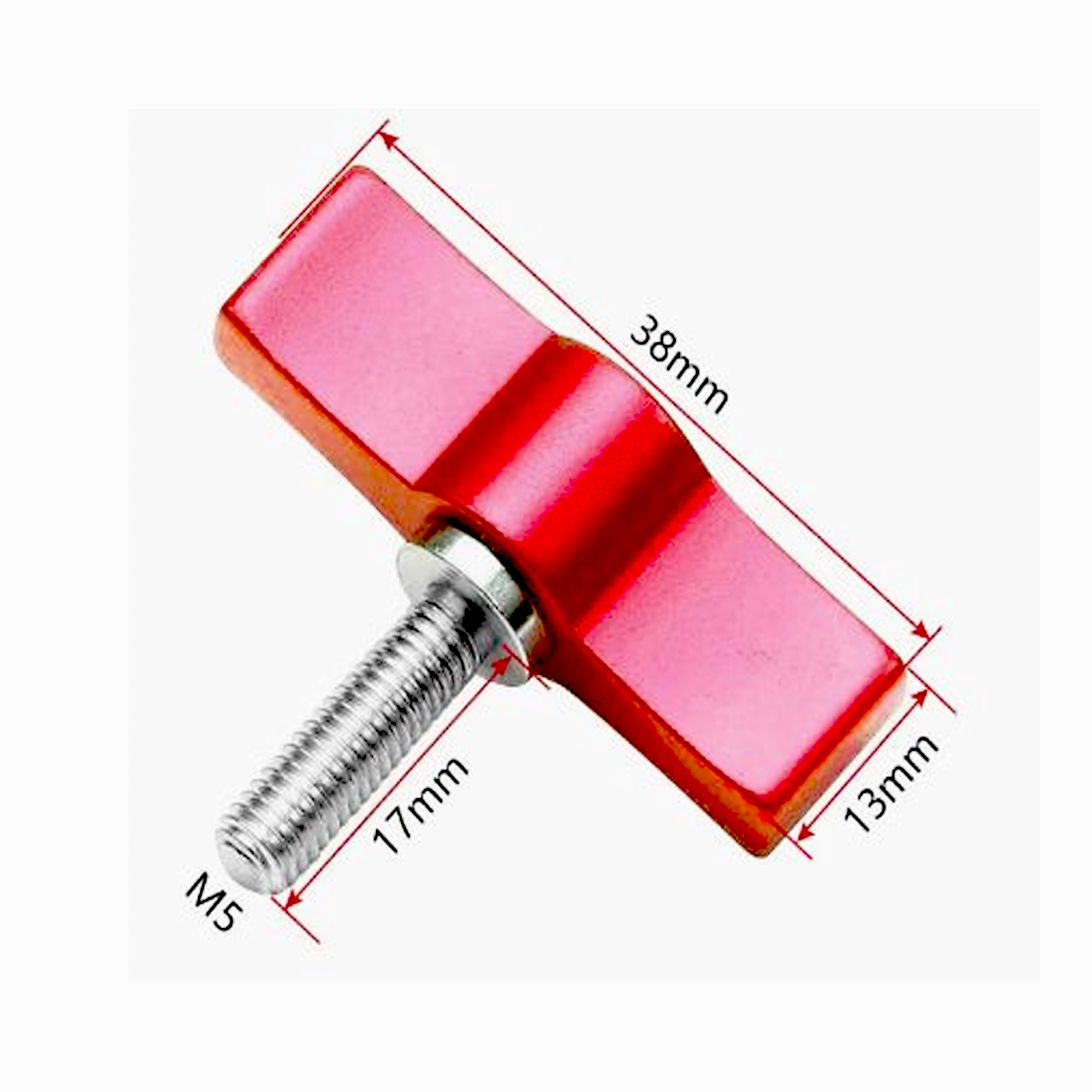 T- Type Aluminum Head Thumb Screw  Red-GP-175