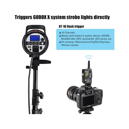 Godox XT-16 Wireless Flash Trigger Transmitter 2.4GHz X System 16 Channels & 16 Groups