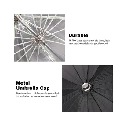Godox UB-130S silver parabolic umbrella with diffuser