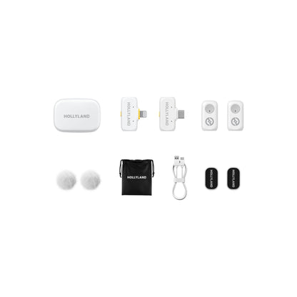 HOLLYLAND LARK A1 Combo Wireless Microphone – (Ivory White)