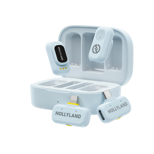 HOLLYLAND LARK A1 Combo Wireless Microphone-Sky Blue