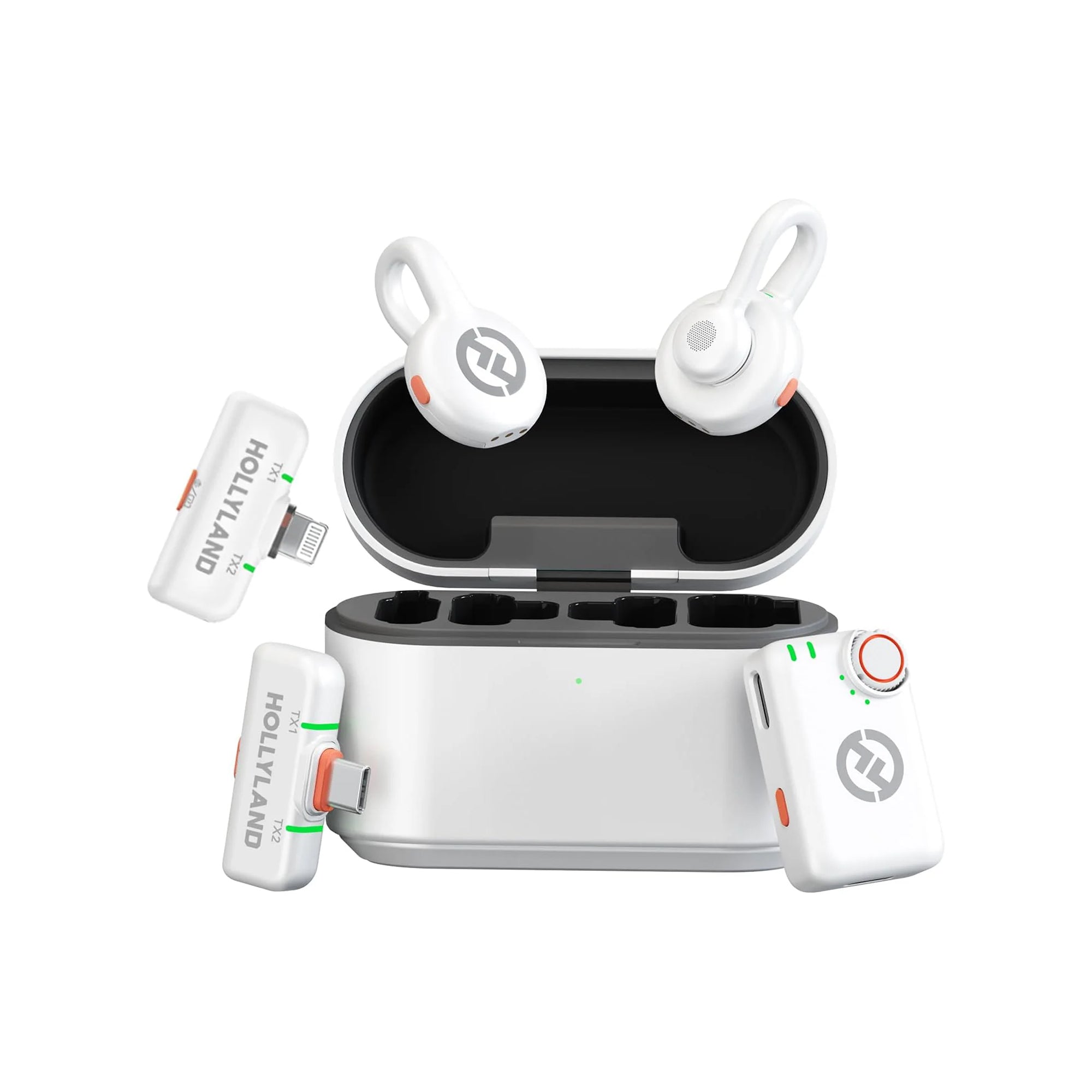 HOLLYLAND LARK M2S Ultimate Combo Wireless Microphone System – Glacier White