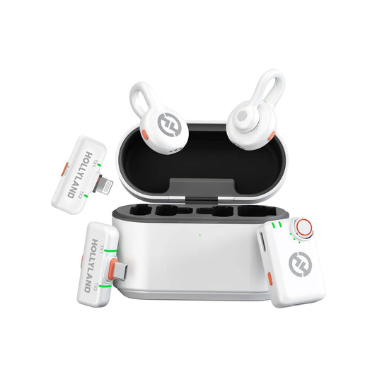 HOLLYLAND LARK M2S Ultimate Combo Wireless Microphone System – Glacier White