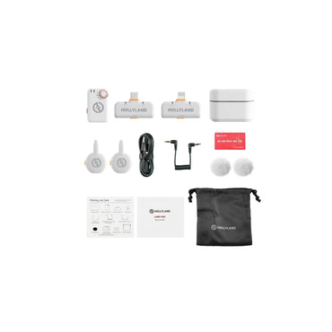 HOLLYLAND LARK M2S Ultimate Combo Wireless Microphone System – Glacier White